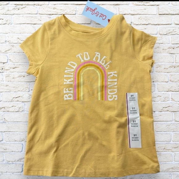 Cat & Jack Other - NWT Cat and Jack Yellow 'Be Kind to All Kinds' Kids T-Shirt Size 3T